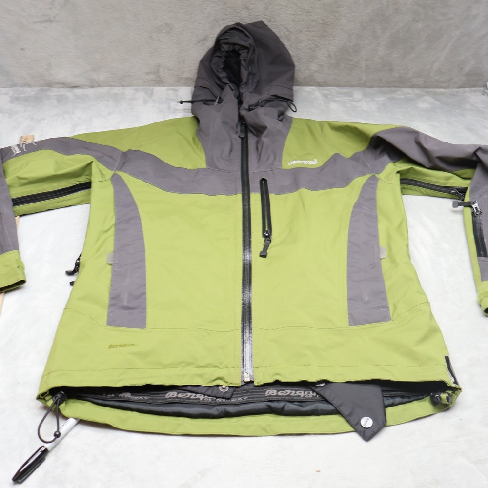 Bergans of Norway Jacket Mens Medium Green Hooded Mesh Lined Hiking Outdoor